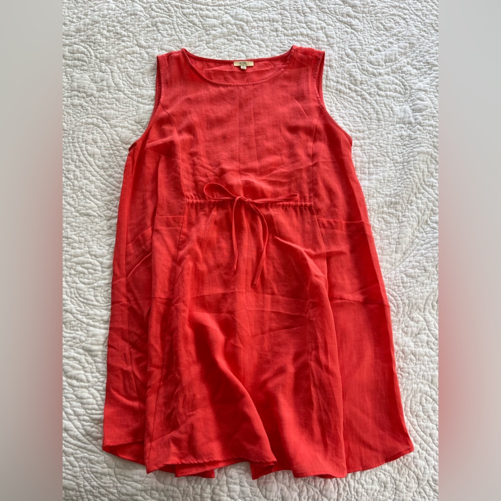 coral linen sundress